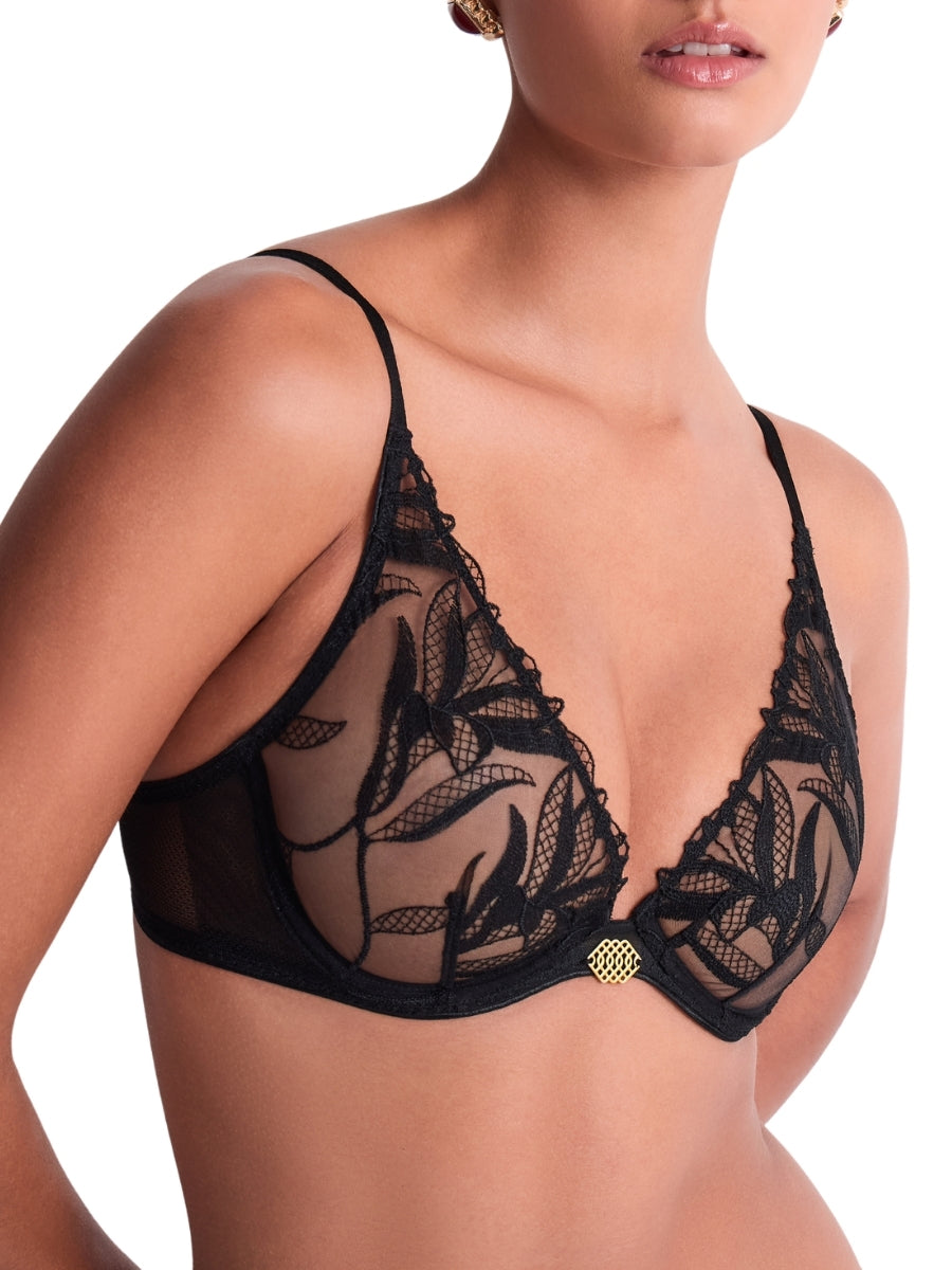 Sweet Euphoria Triangle Plunge Bra - Black