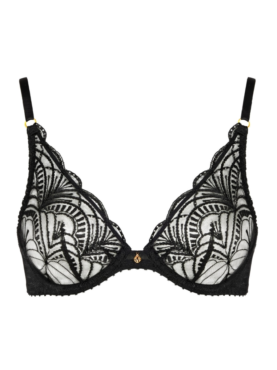 Vibes Triangle Plunge Bra - Black