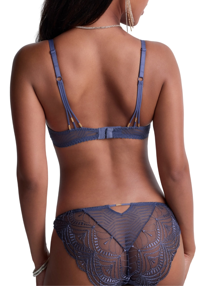 Vibes Triangle Plunge Bra - Denim