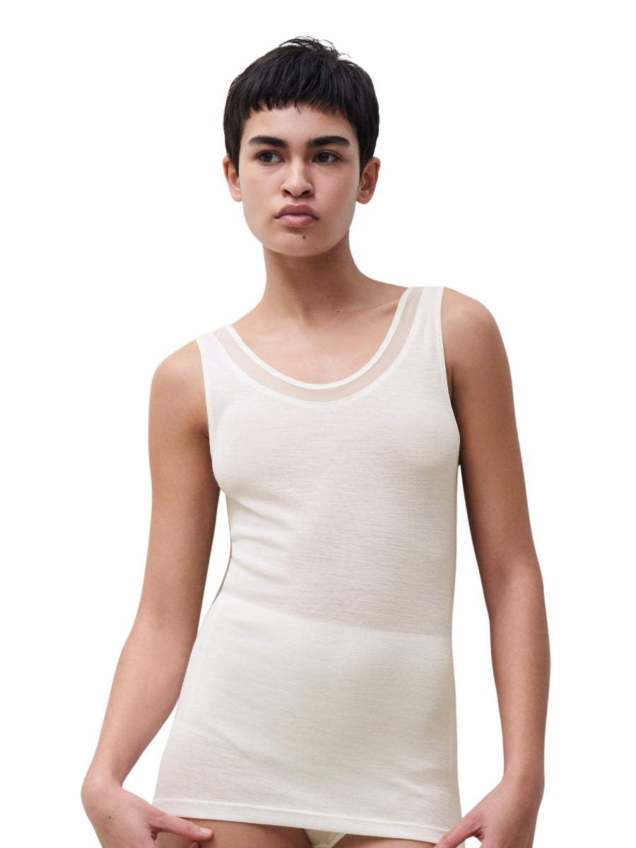 Juliana Thermal Tank Top - Ivory