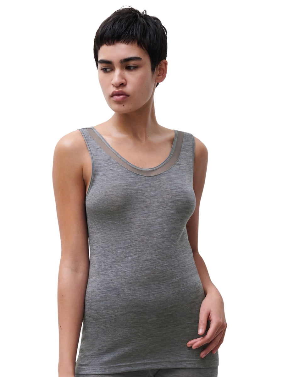 Juliana Thermal Tank Top - Heather Grey