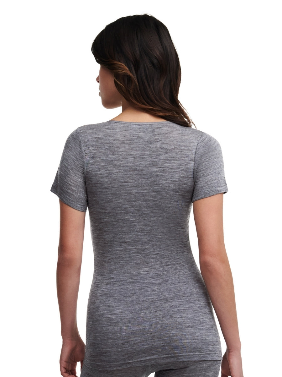 Juliana Thermal Short Sleeved T-Shirt - Heather Grey