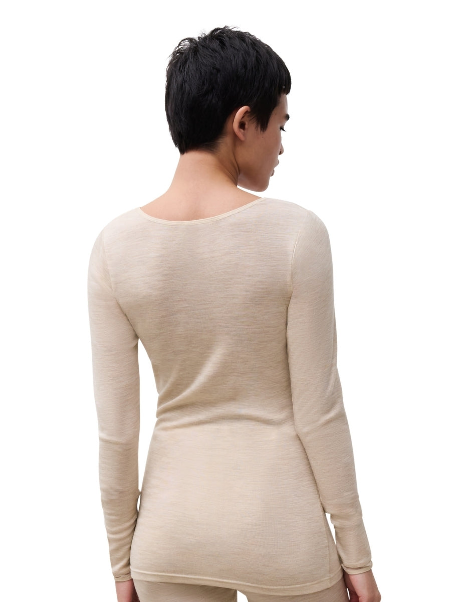 Juliana Thermal Long Sleeved T-Shirt - Heather Nude