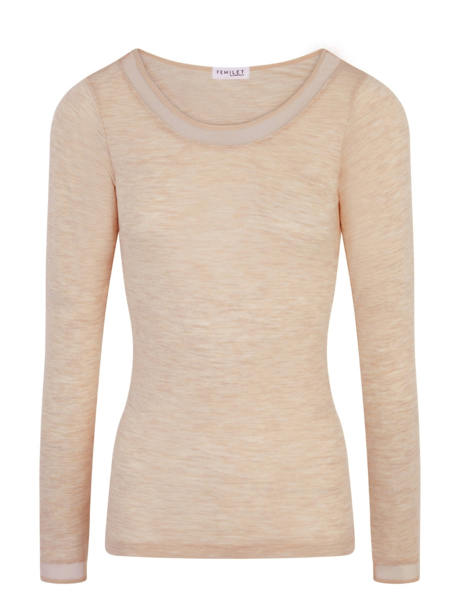 Juliana Thermal Long Sleeved T-Shirt - Heather Nude