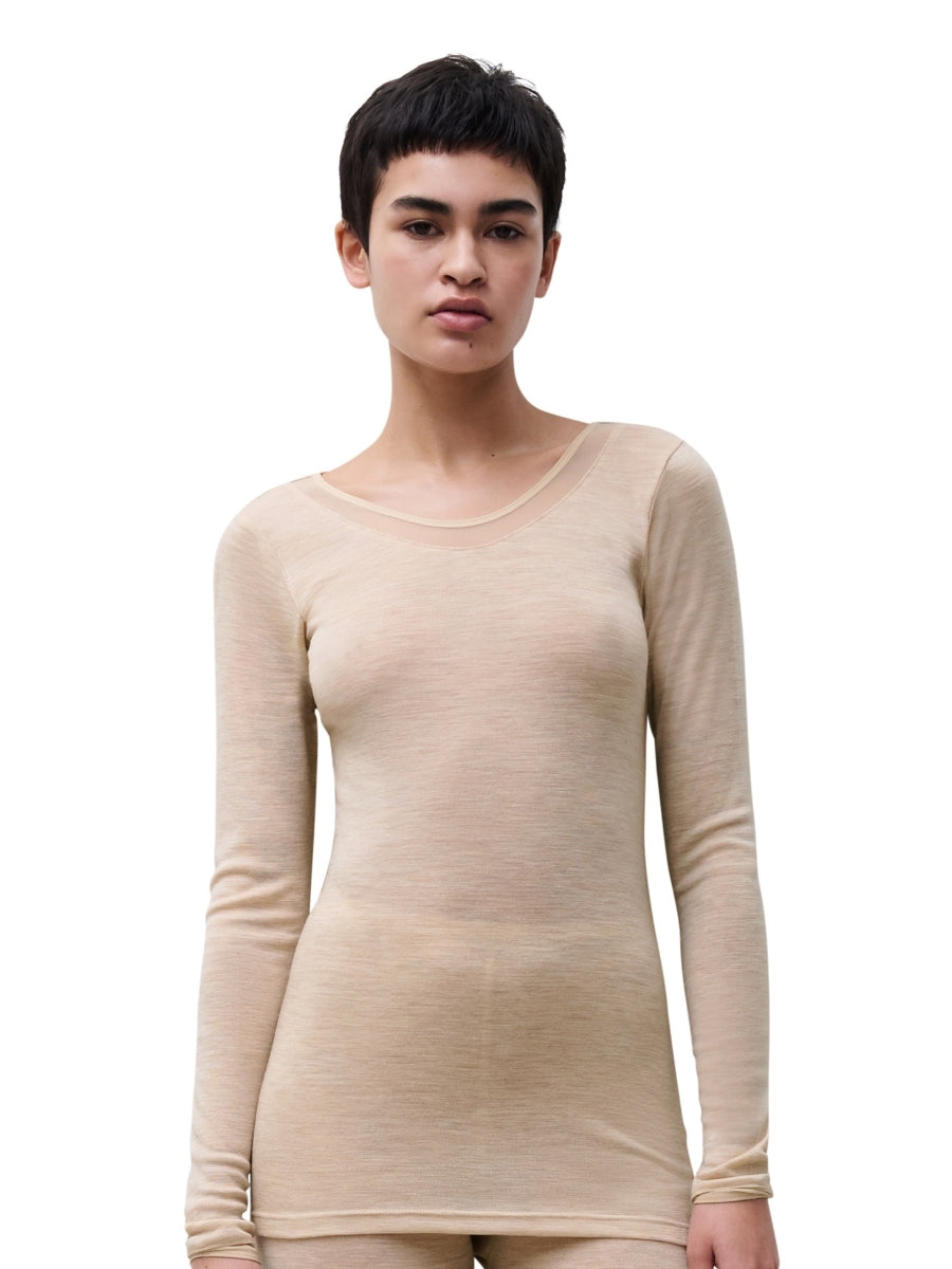 Juliana Thermal Long Sleeved T-Shirt - Heather Nude