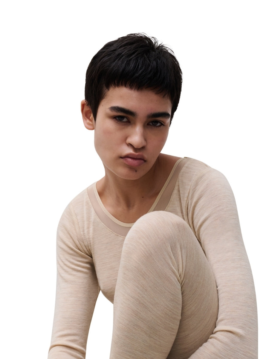 Juliana Thermal Long Sleeved T-Shirt - Heather Nude
