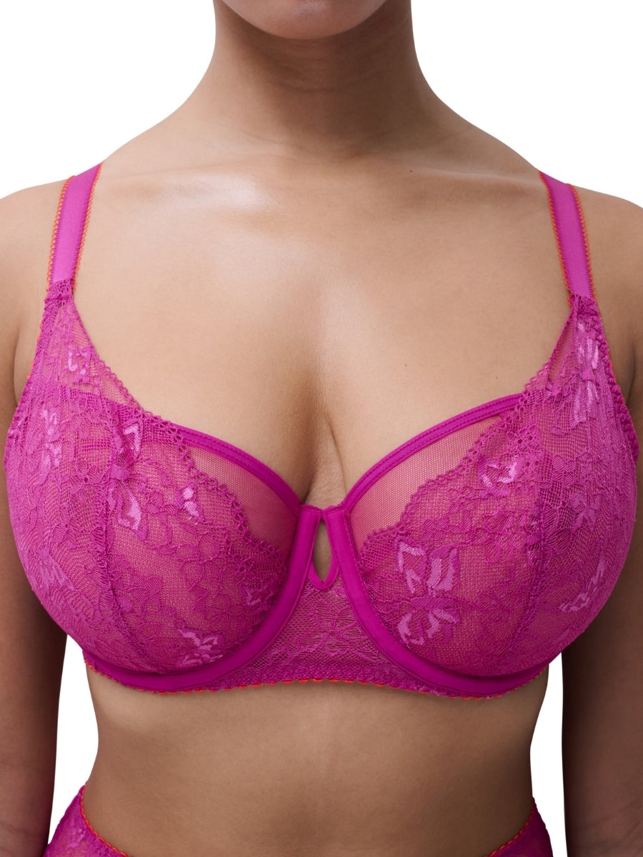 Kiss Half Cup Bra - Tyrian Flame