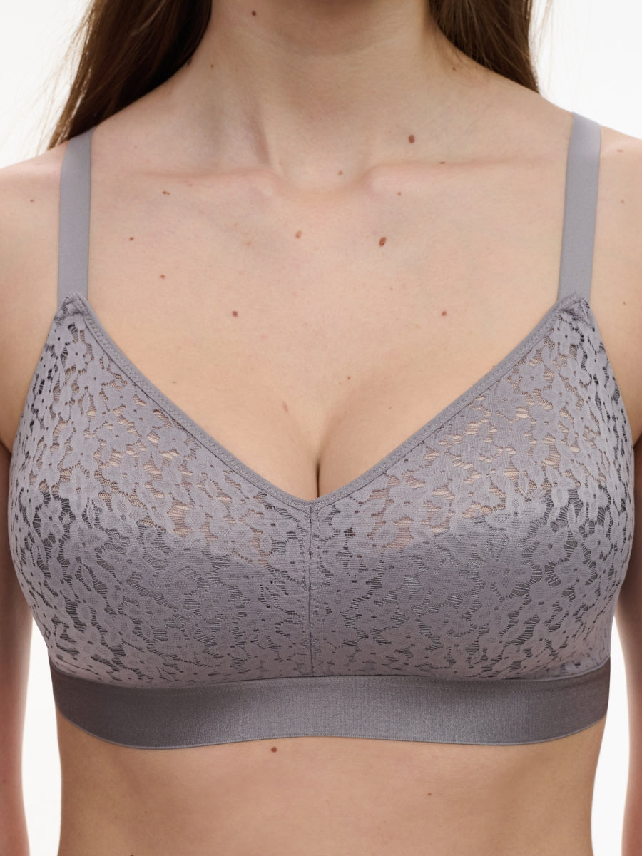 Easy Feel Norah Wirefree Support Bra - Purple Grey