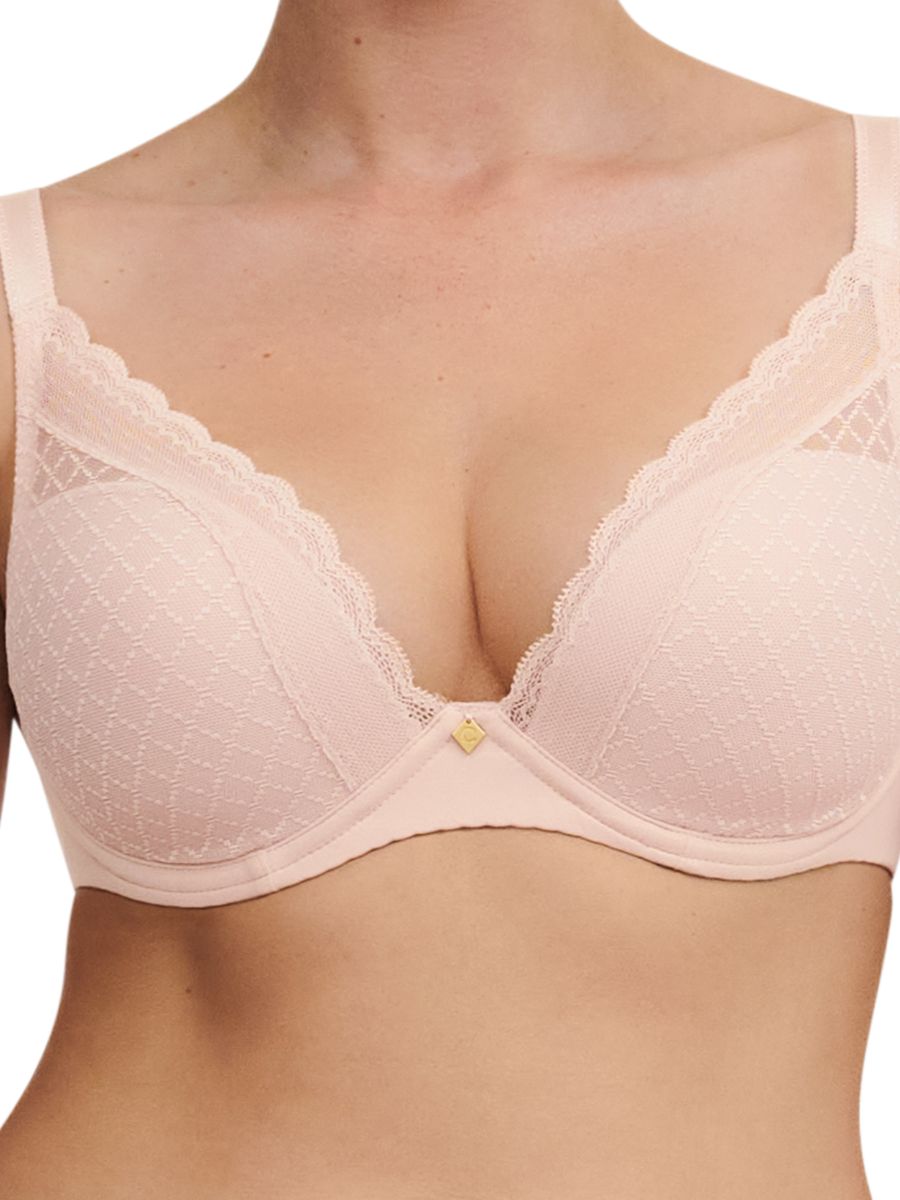 thumbnail image 2 of Chantelle Norah Chic Plunge T-Shirt Bra, Dusky Pink 2 of 13