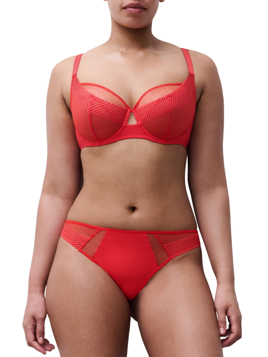 Play Covering Full Cup Bra - Red Cocktail