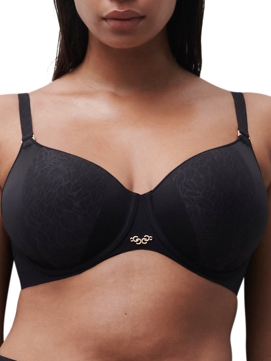 Pure Lace Covering Spacer Bra - Black