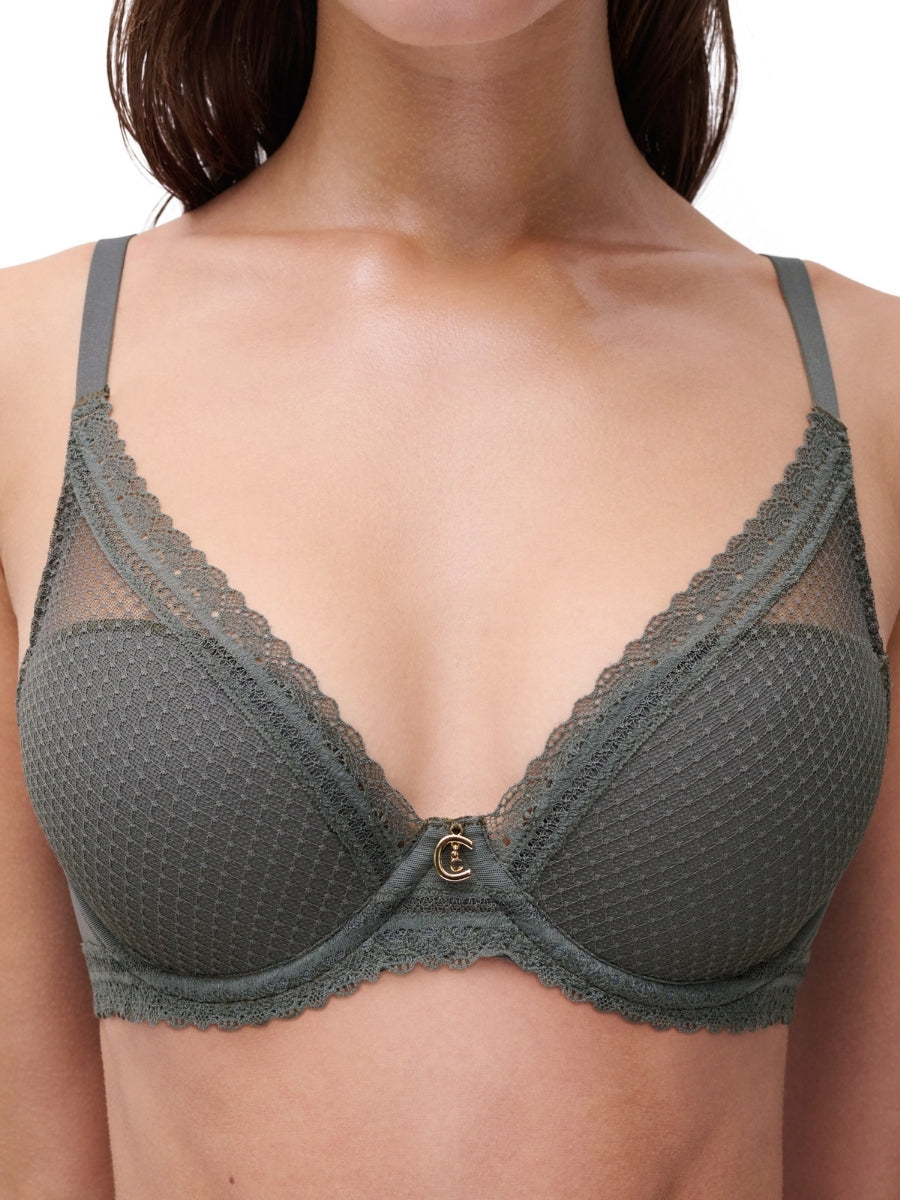 Romance Plunge T-Shirt Bra - Clay Green