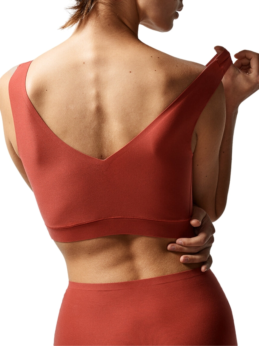 SoftStretch V-Neck Jersey Crop Top