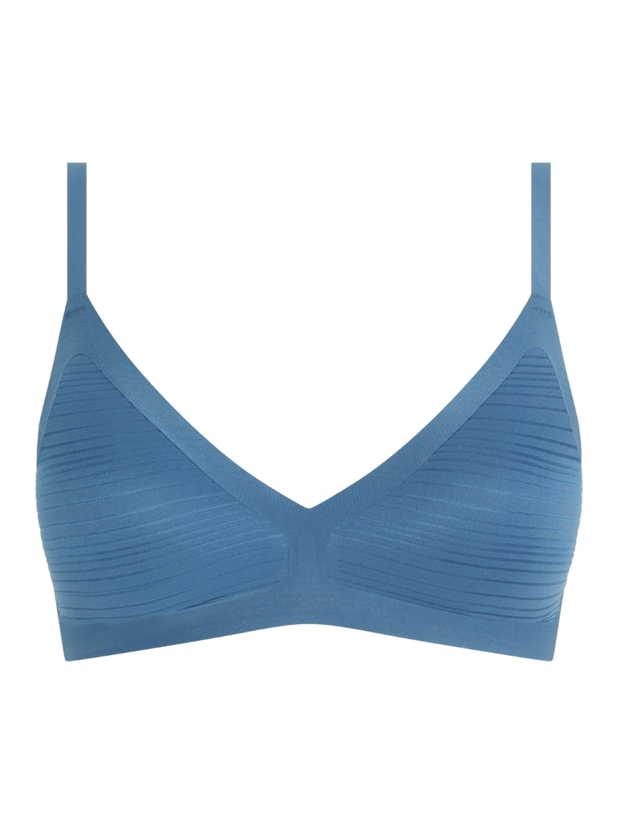 SoftStretch Stripes Padded Bralette - Jeans Blue