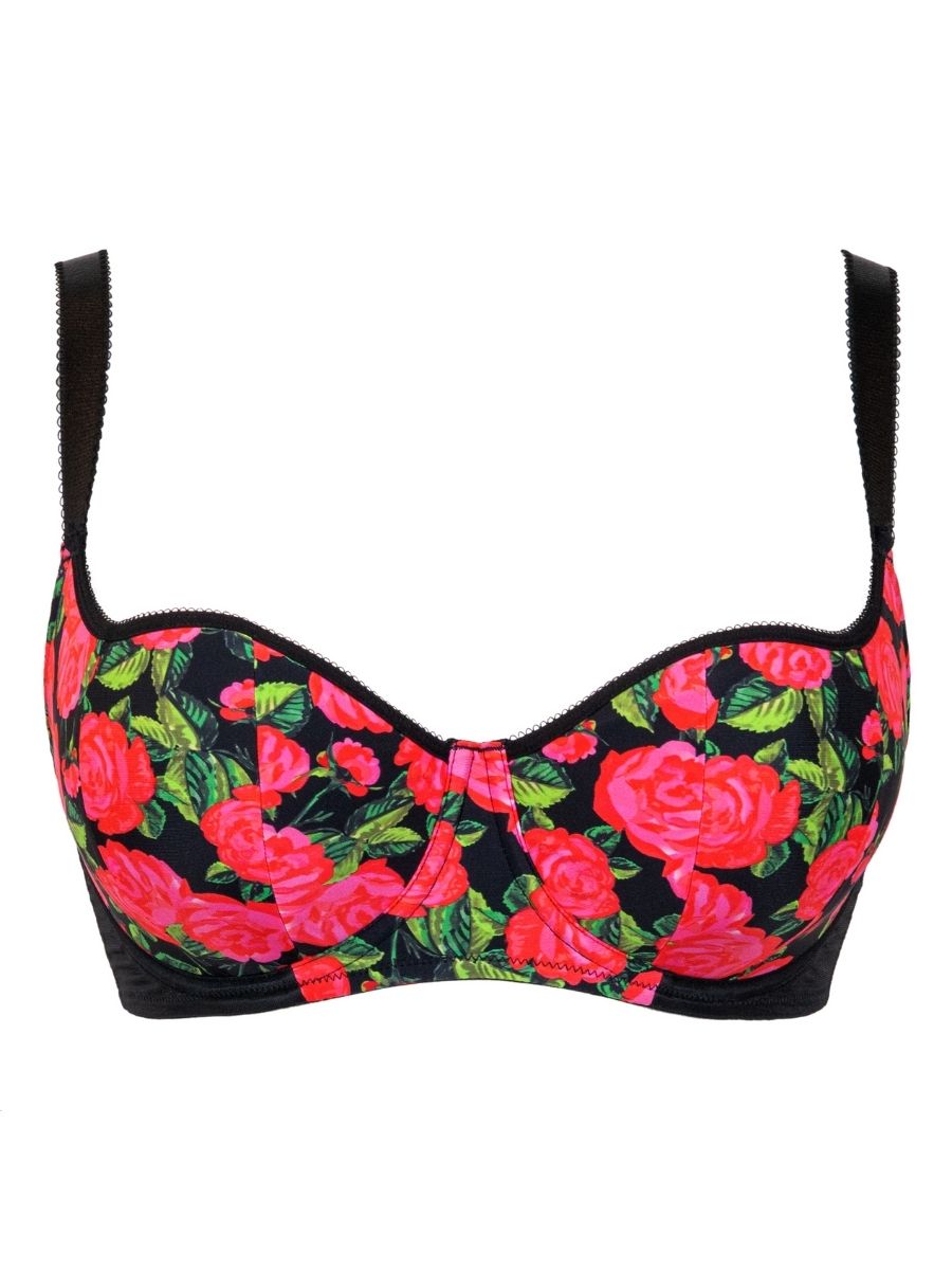 Boost In Bloom Padded Balcony Bra - Print Mix Black