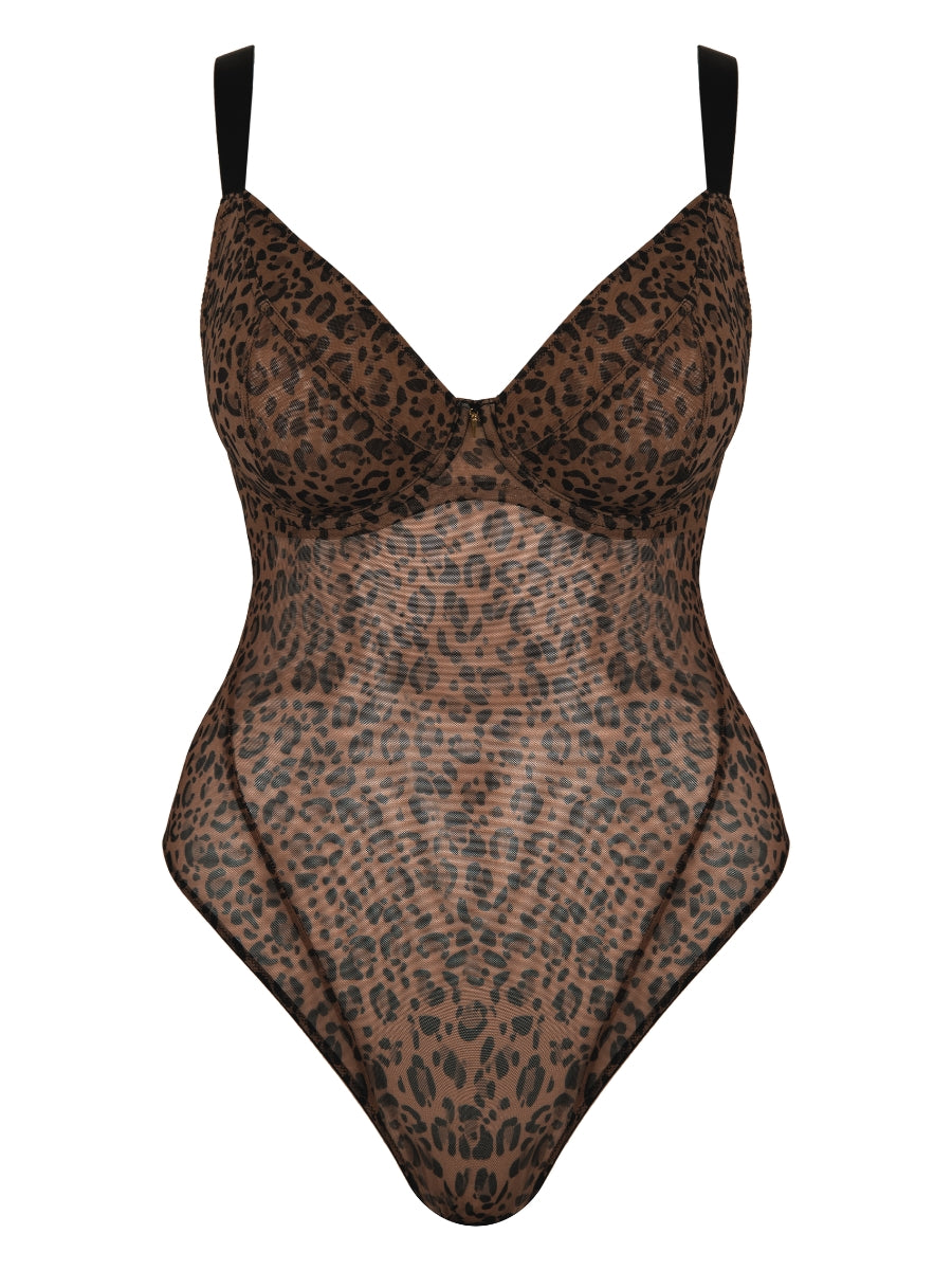 Cool Cat Bodysuit - Leopard Brown