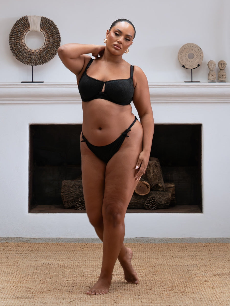 Flora Balcony Bra - Black