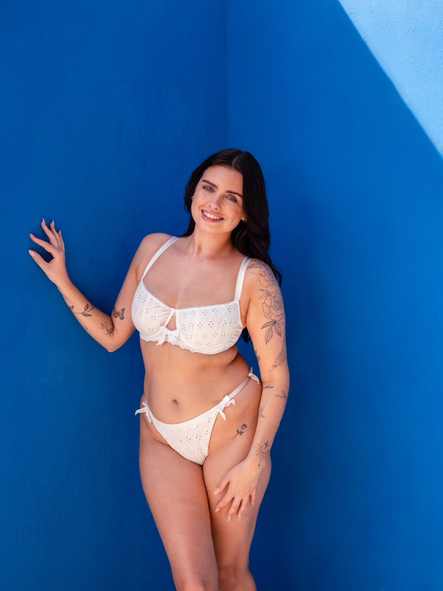 Flora Balcony Bra - White