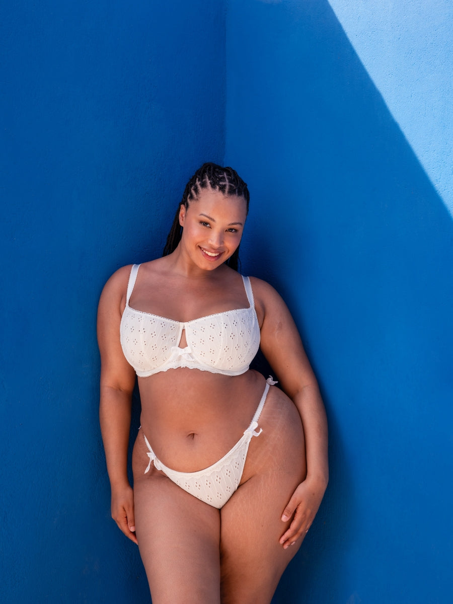 Flora Balcony Bra - White