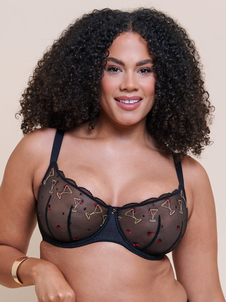 Happy Hour Balcony Bra - Black
