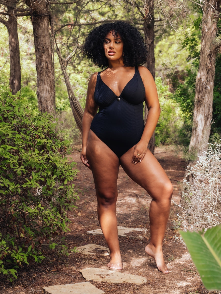Jet Set Multiway Plunge Swimsuit - Black