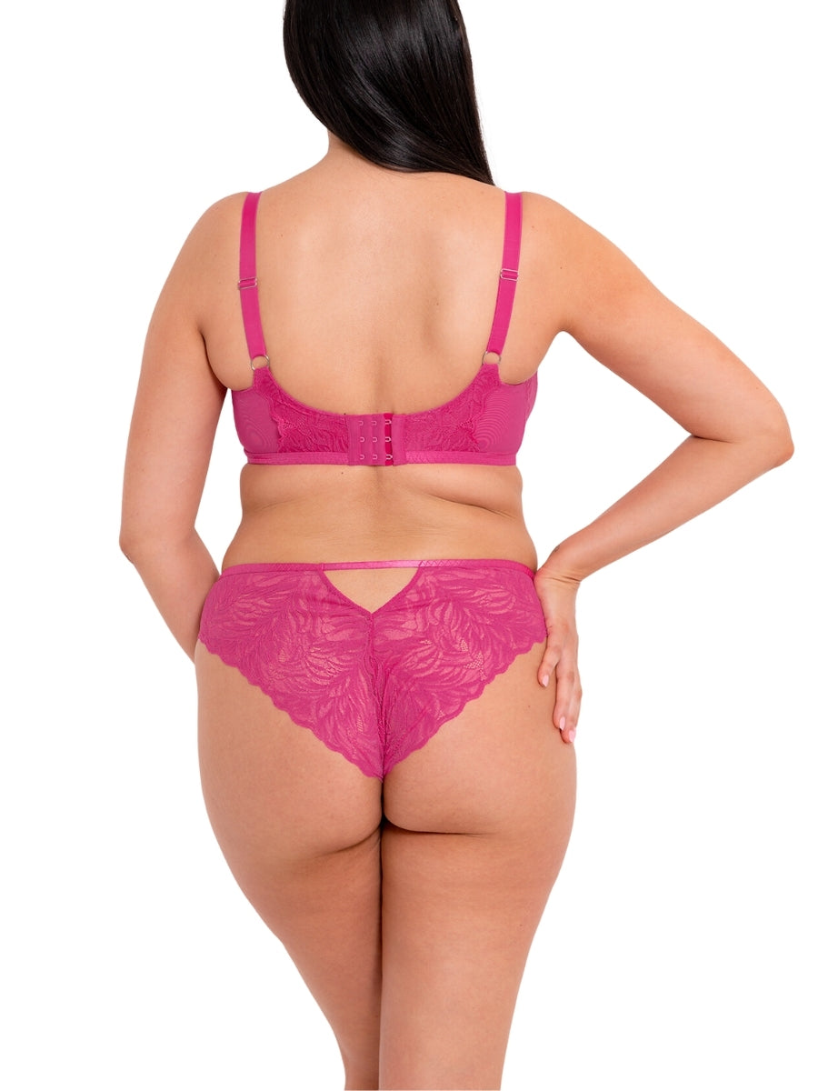 Lace Daze Balcony Bra - Lipstick Pink