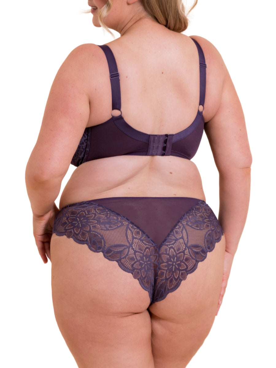 Lovelace Full Cup Side Support Bra - Deep Purple