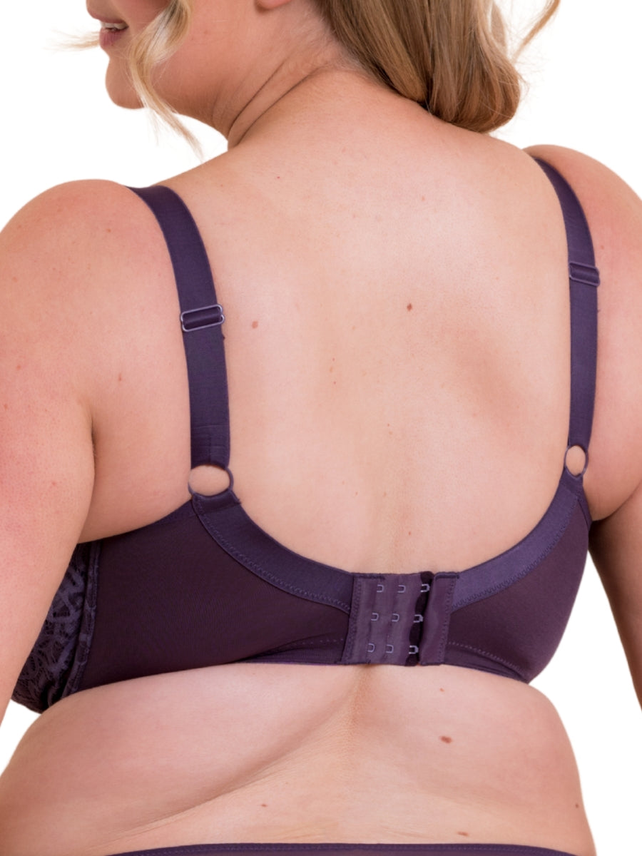 Lovelace Full Cup Side Support Bra - Deep Purple