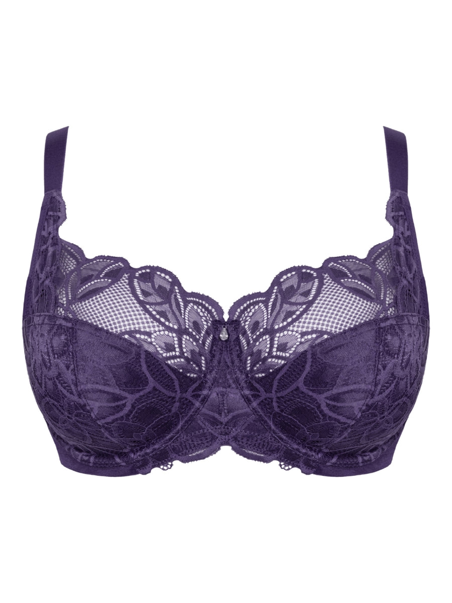 Lovelace Full Cup Side Support Bra - Deep Purple