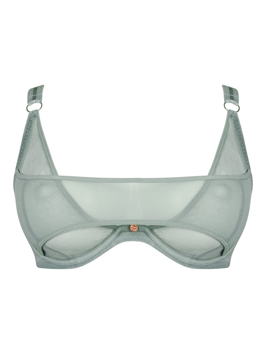 Peep Show Deep Plunge Bra - Sage Green