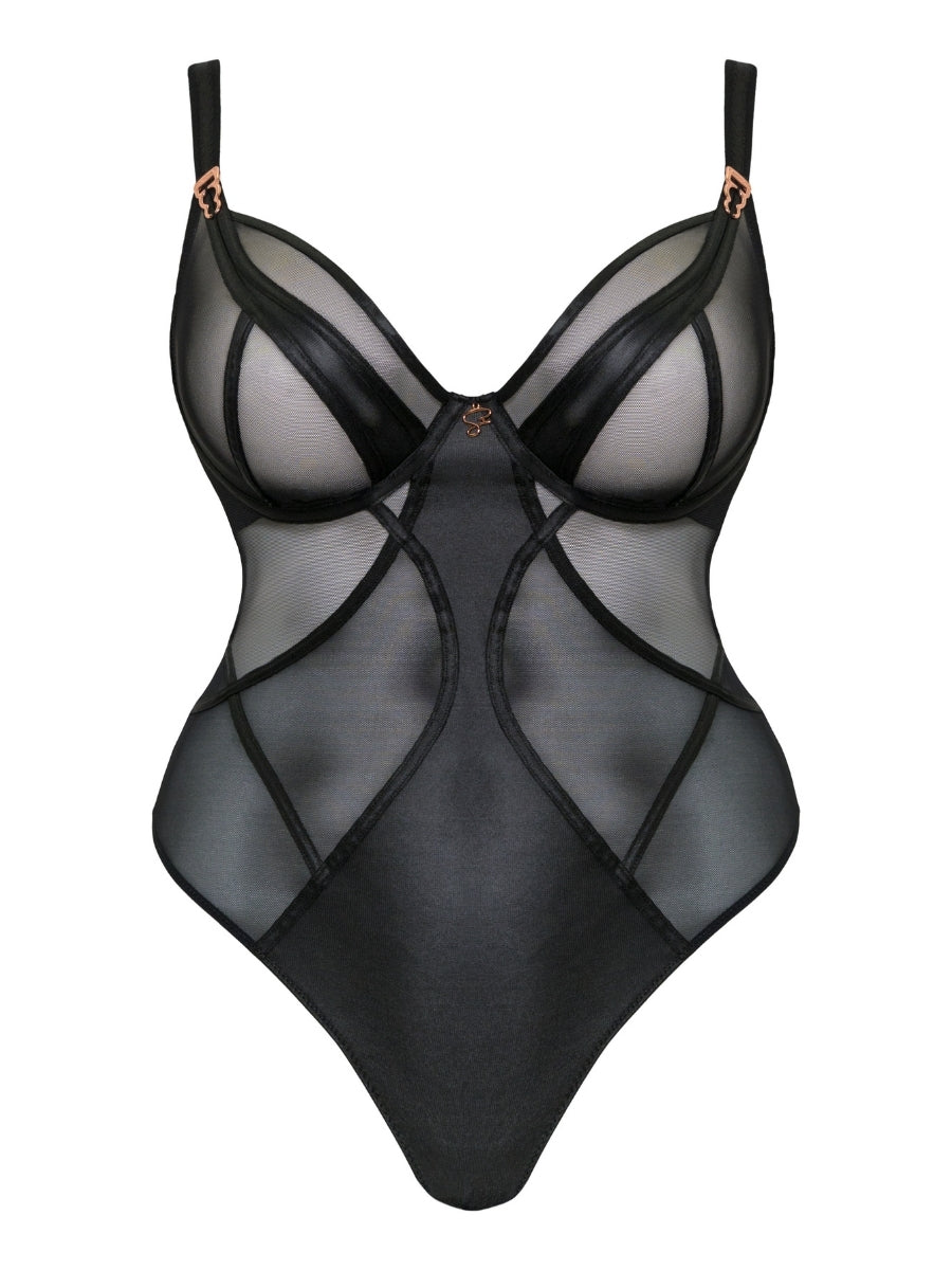 Suspense Plunge Bodysuit - Black