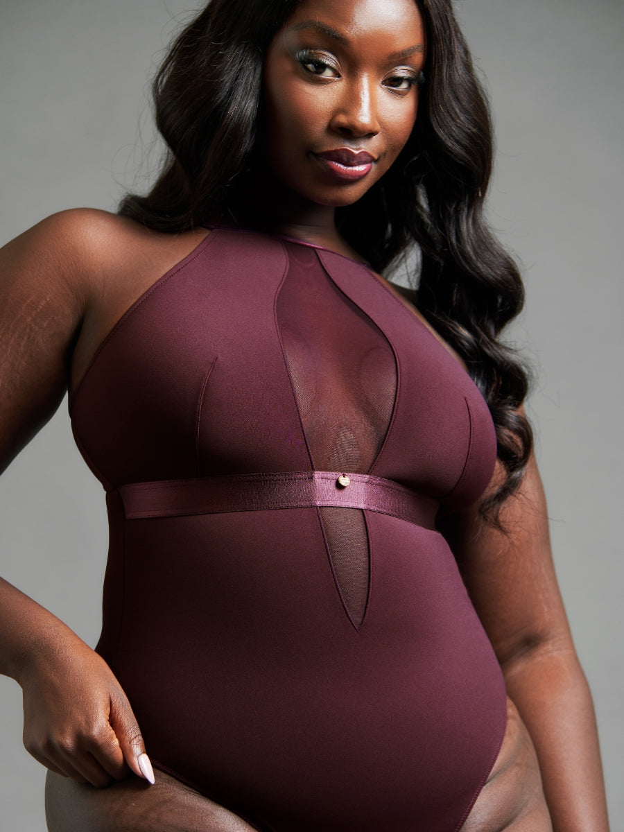 Swerve Bodysuit - Mulberry Purple