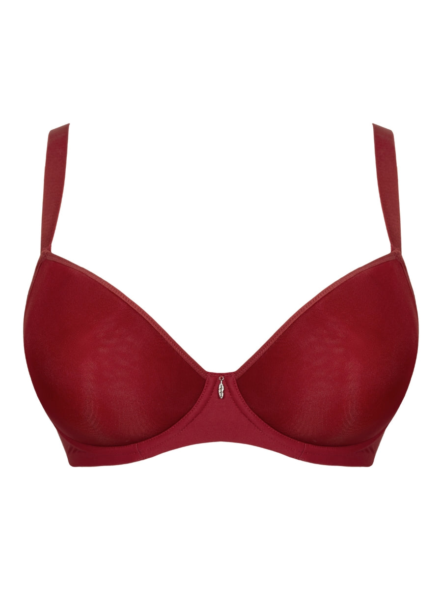 Smoothie Spacer Moulded T-Shirt Bra - Deep Red