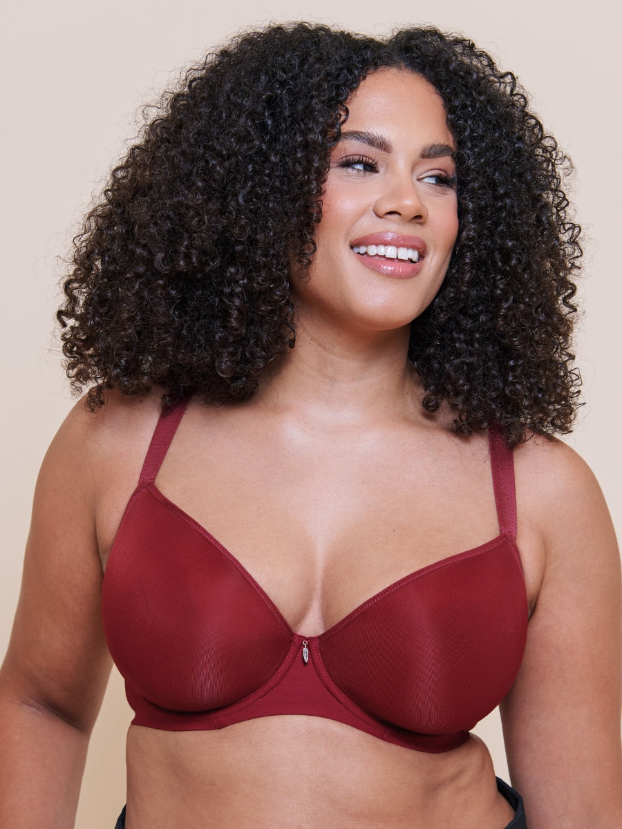 Smoothie Spacer Moulded T-Shirt Bra - Deep Red