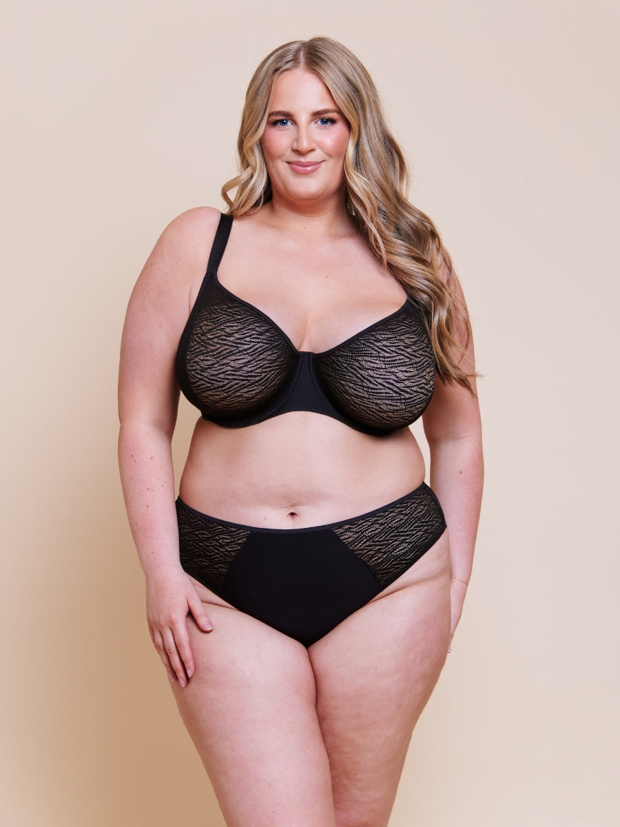 Smoothie Lace Moulded Balcony Bra - Black