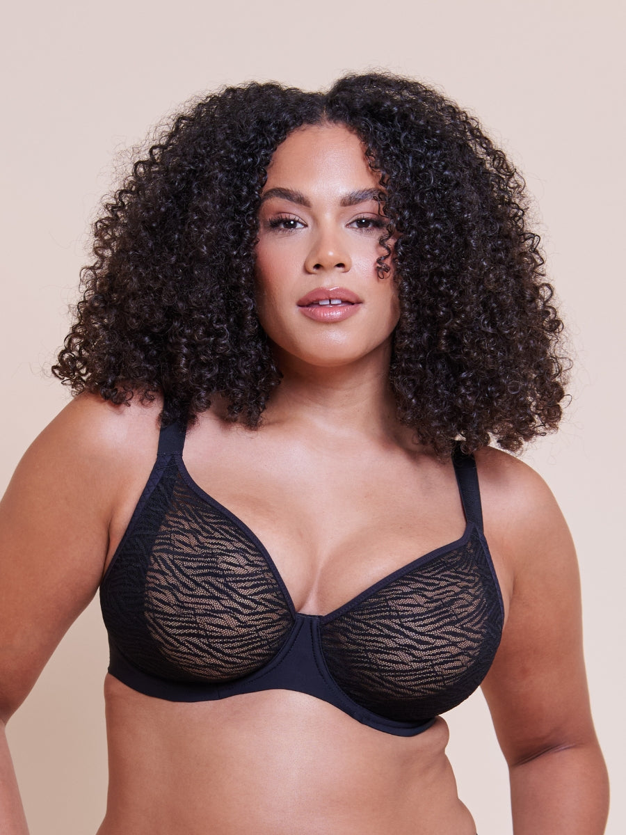 Smoothie Lace Moulded Balcony Bra - Black