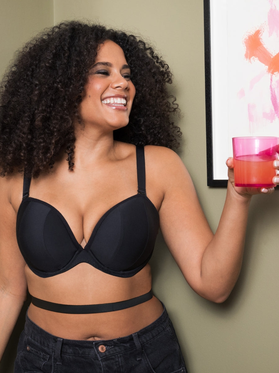 Superhero Multiway Plunge Bra - Black