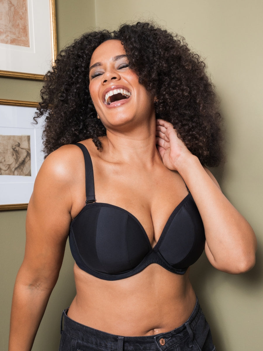 Superhero Multiway Plunge Bra - Black