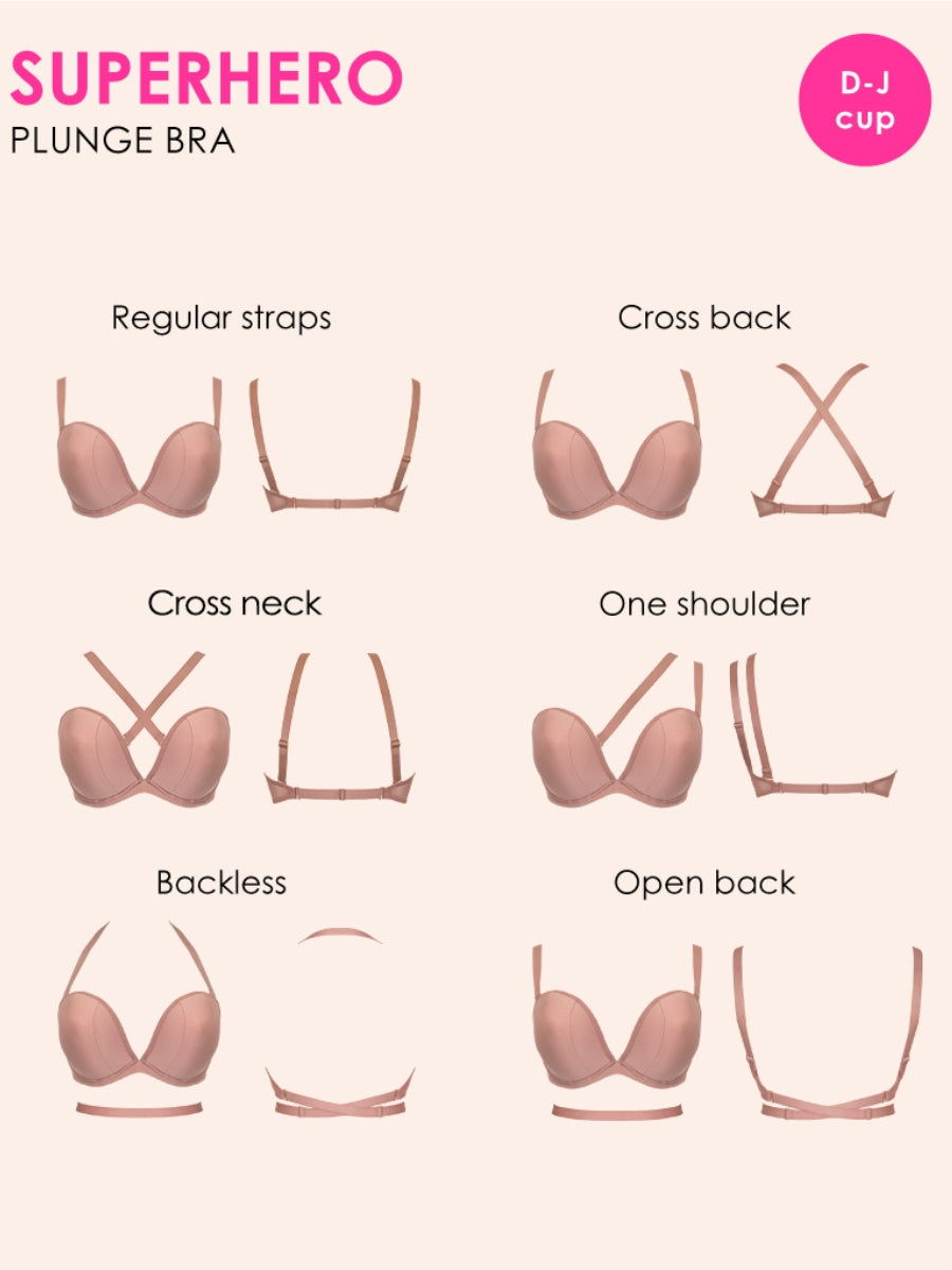 Superhero Multiway Plunge Bra - Latte