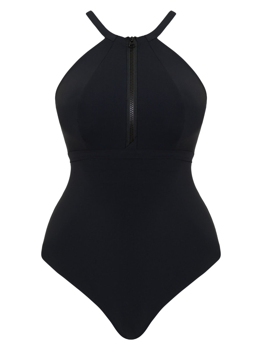 Zip Tide Non-Wired Multiway Swimsuit - Black