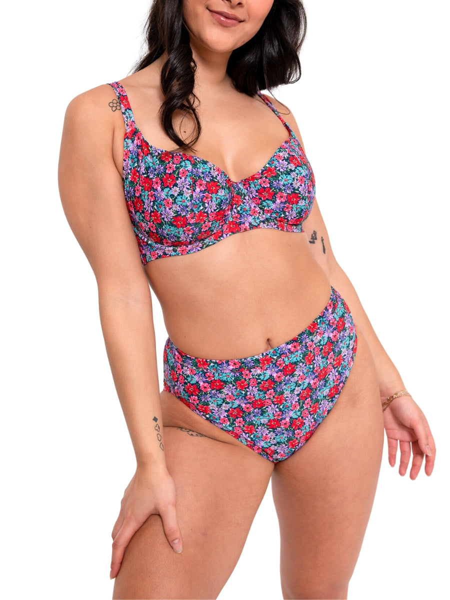 Kitsch Kate Balcony Bikini Top - Floral Print