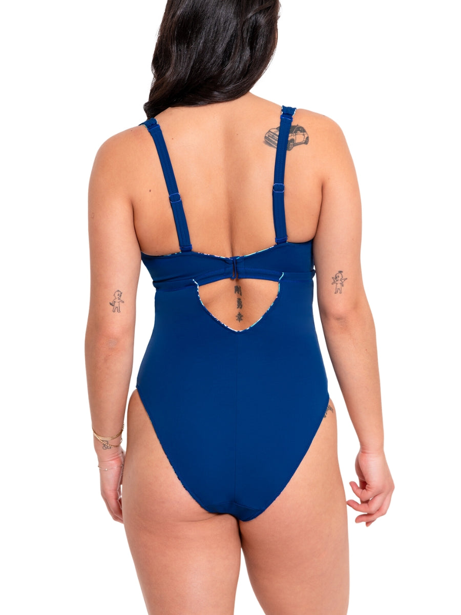Mykonos Reversible Non Wired Swimsuit - Blue Print
