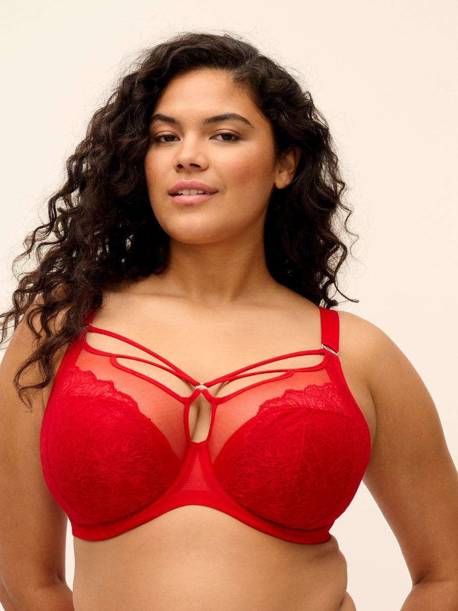 Brianna Plunge Bra - Haute Red