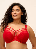Brianna Plunge Bra - Haute Red