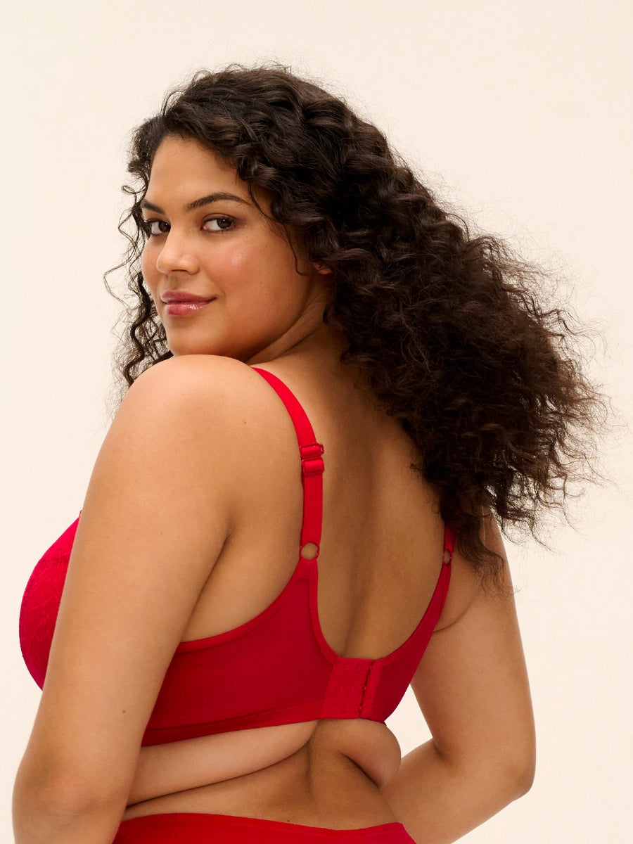 Brianna Half Cup Bra - Haute Red