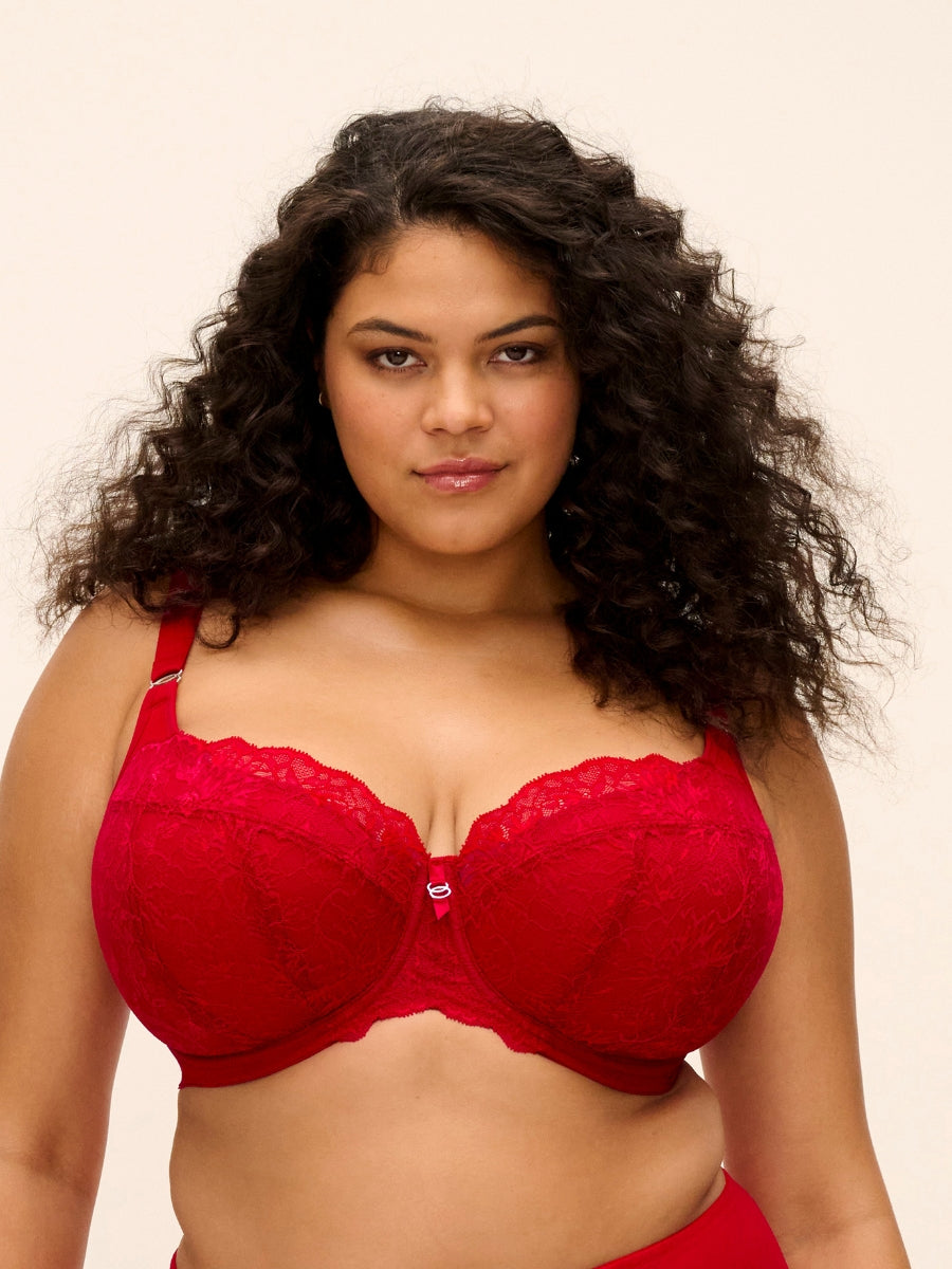 Brianna Half Cup Bra - Haute Red