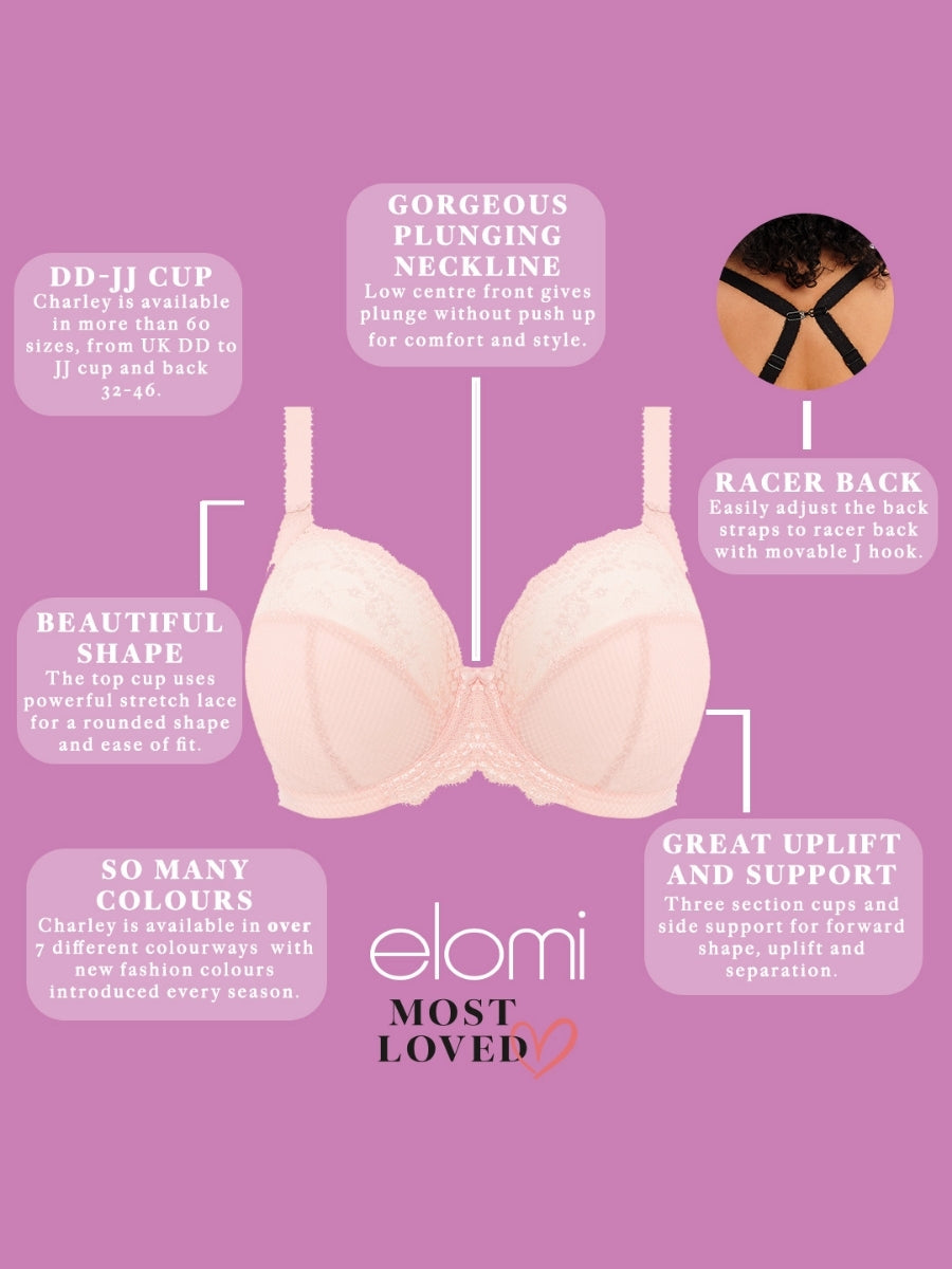 Charley Stretch Plunge Bra - Ballet Pink