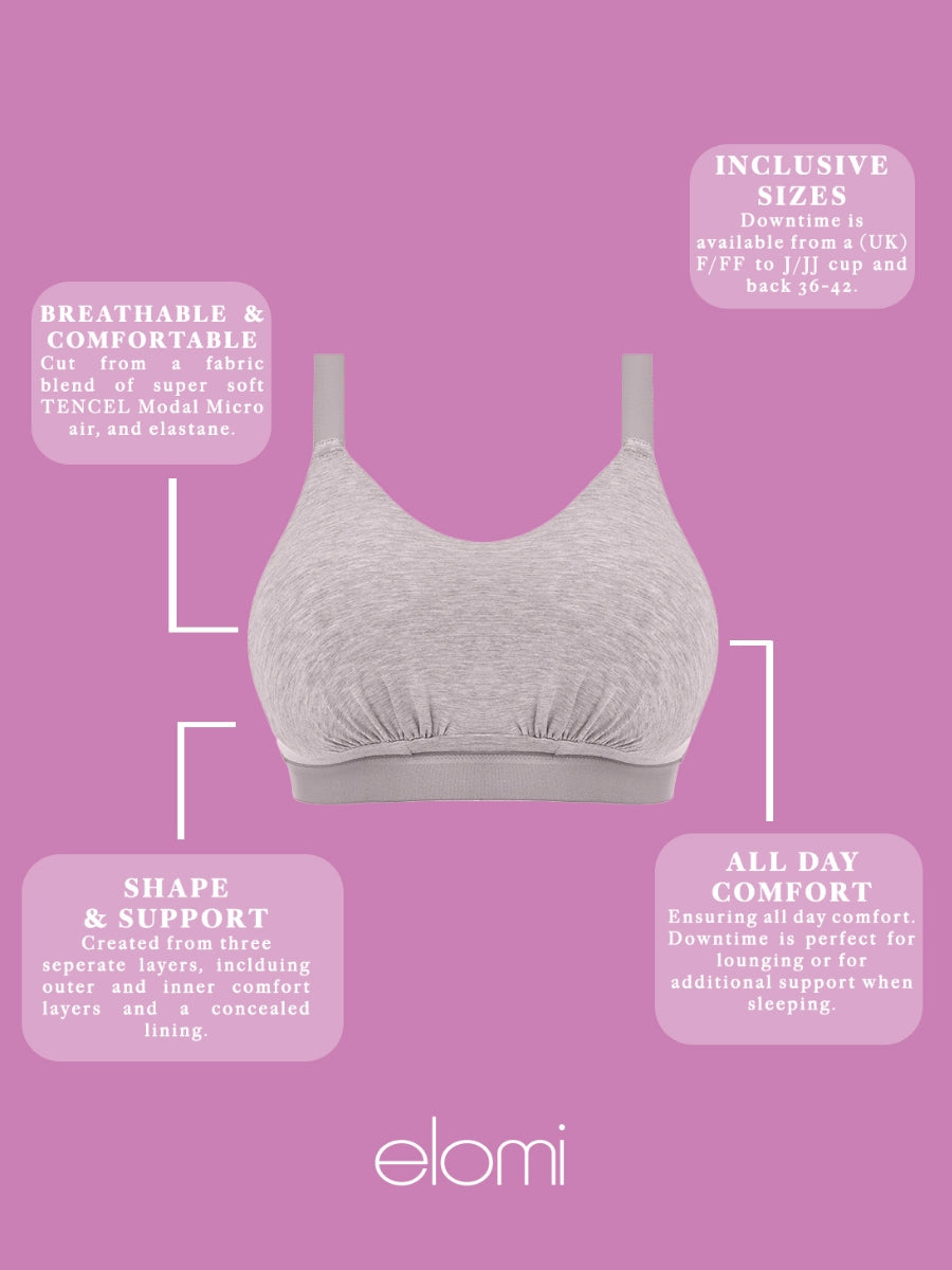 Downtime Non Wired Bralette - Grey Marl