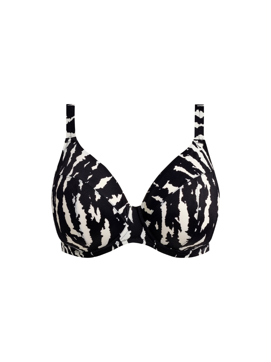 Echo Shell Plunge Bikini Top - Black