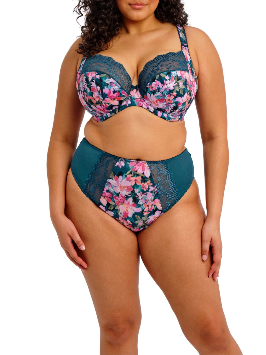 Lucie Plunge Bra - Teal Floral